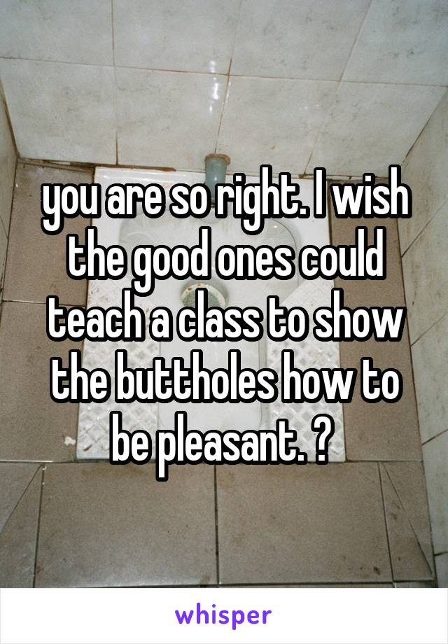 you are so right. I wish the good ones could teach a class to show the buttholes how to be pleasant. ❤ 