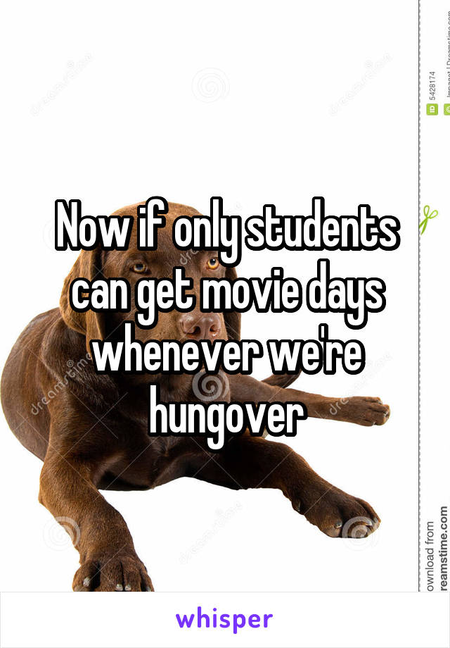 Now if only students can get movie days whenever we're hungover