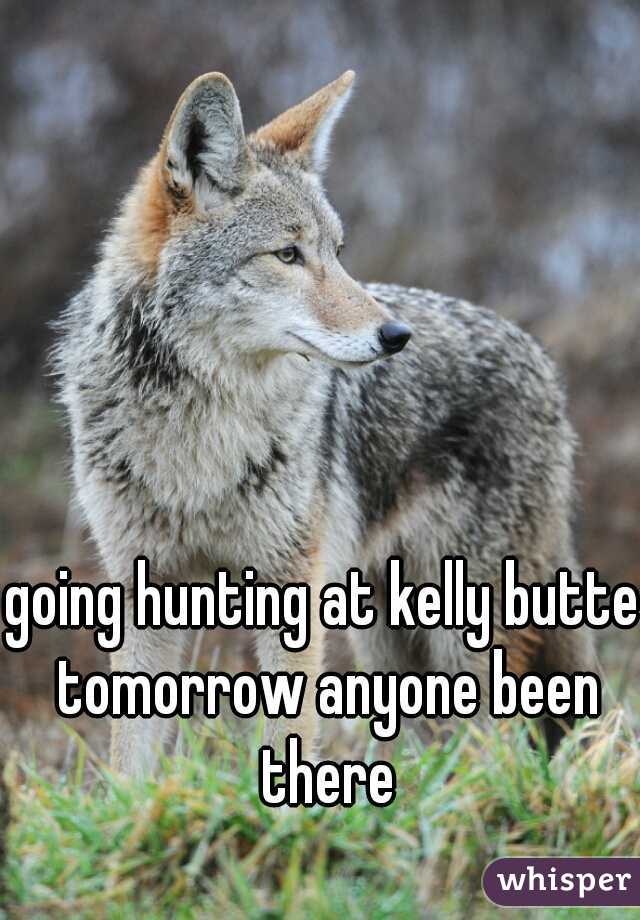 going hunting at kelly butte tomorrow anyone been there