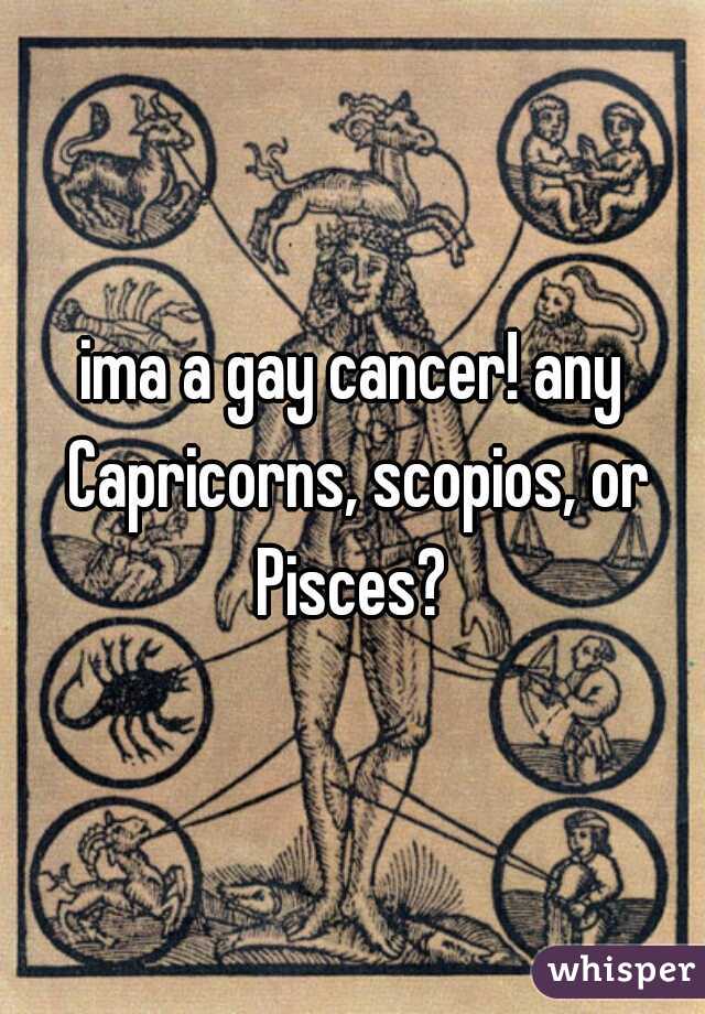 ima a gay cancer! any Capricorns, scopios, or Pisces? 