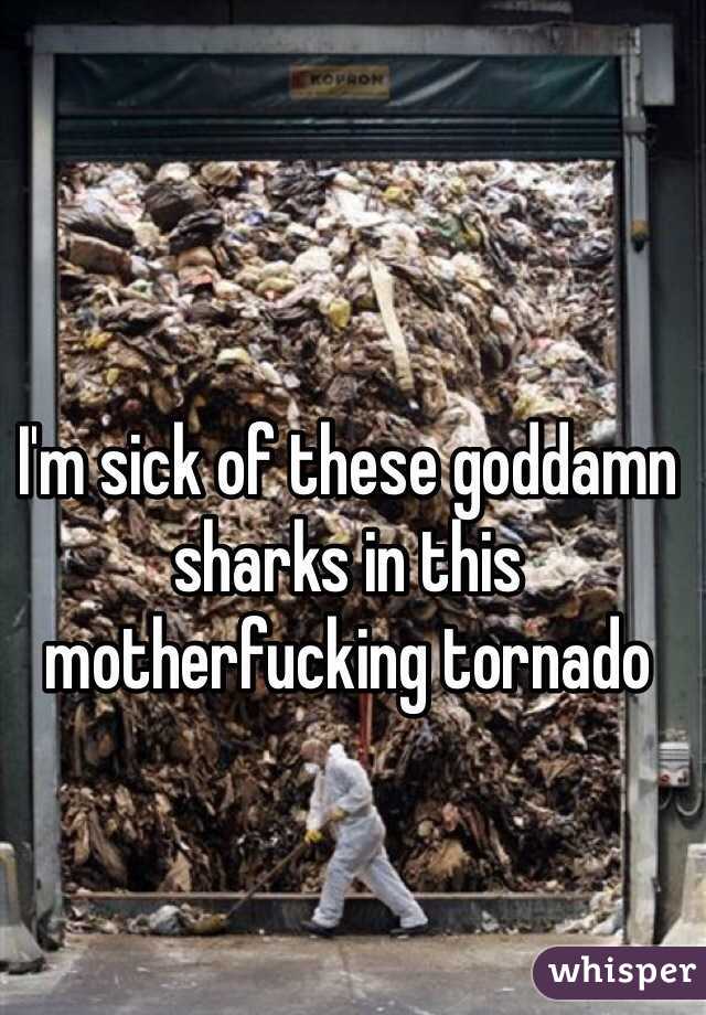 I'm sick of these goddamn sharks in this motherfucking tornado 