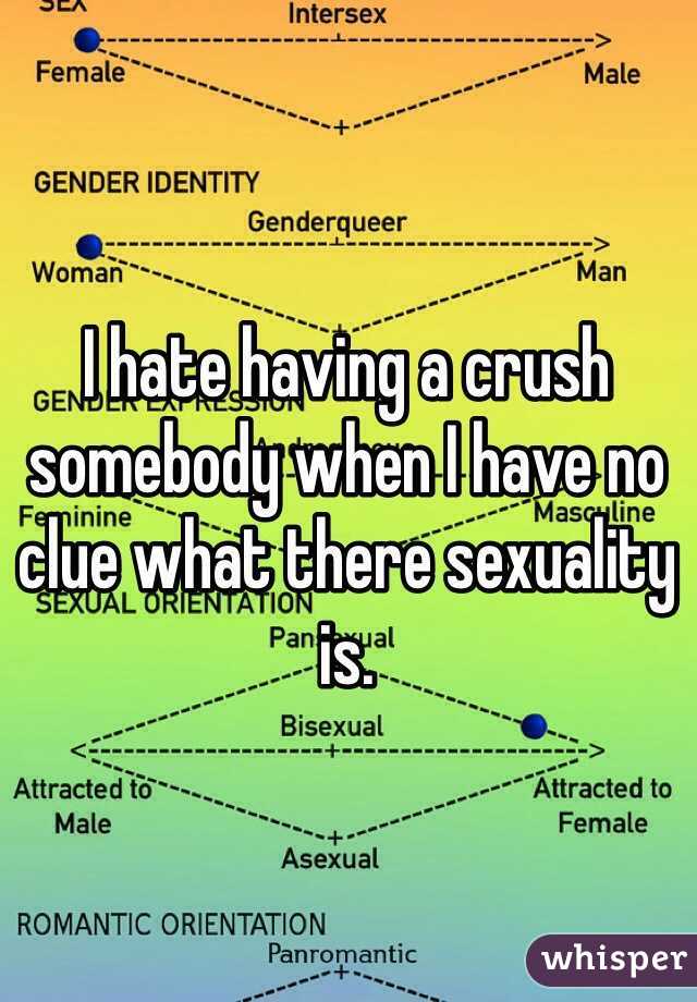 I hate having a crush somebody when I have no clue what there sexuality is. 