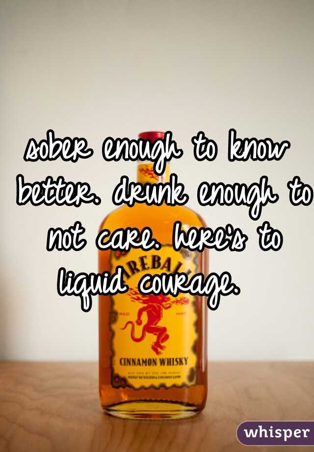 sober enough to know better. drunk enough to not care. here's to liquid courage.  