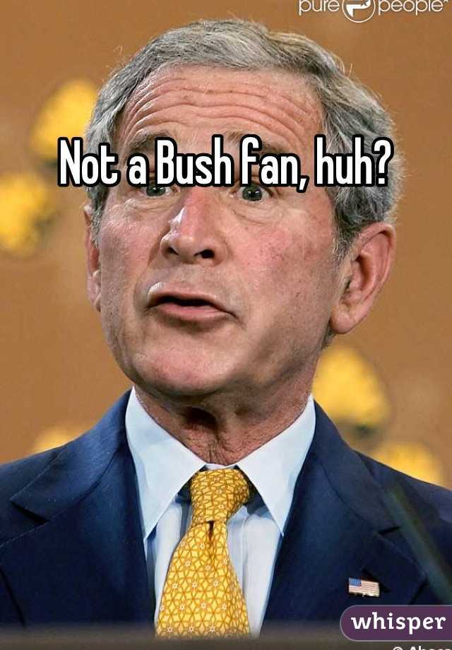 Not a Bush fan, huh?