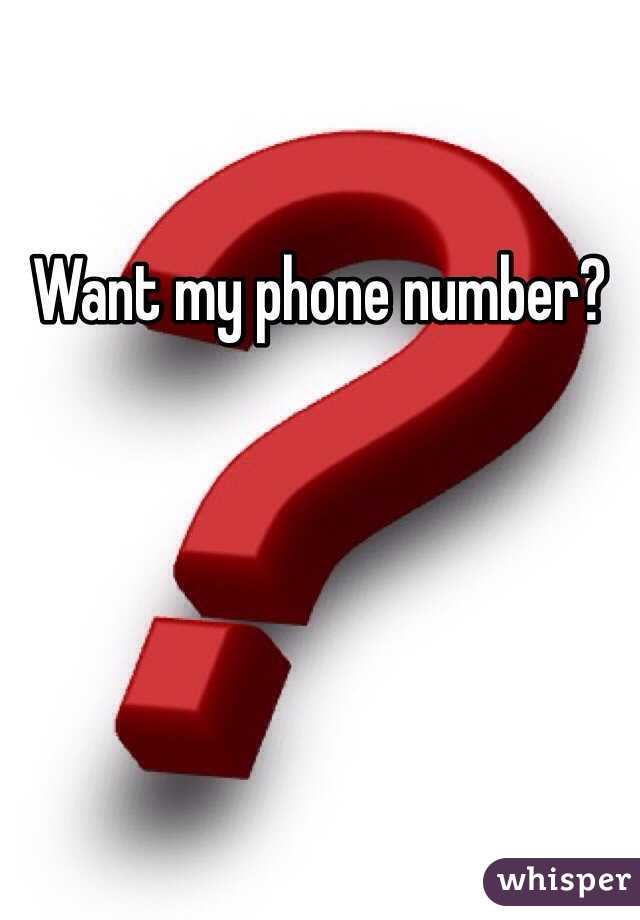 Want my phone number?
