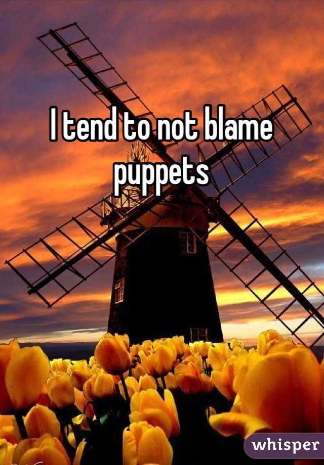 I tend to not blame puppets 