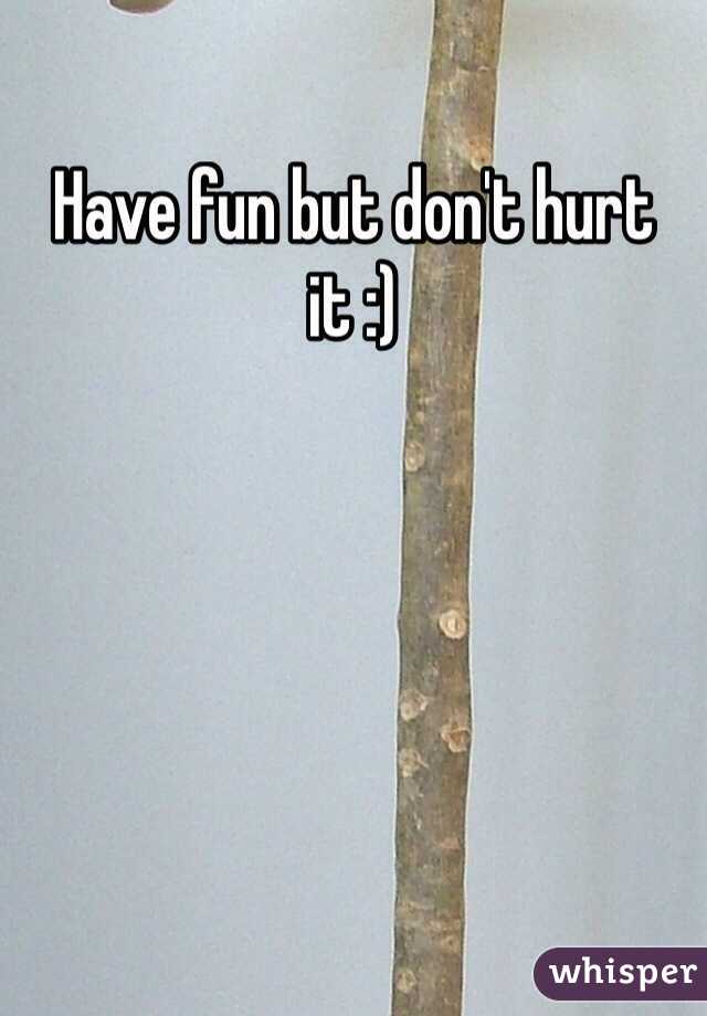 Have fun but don't hurt it :)