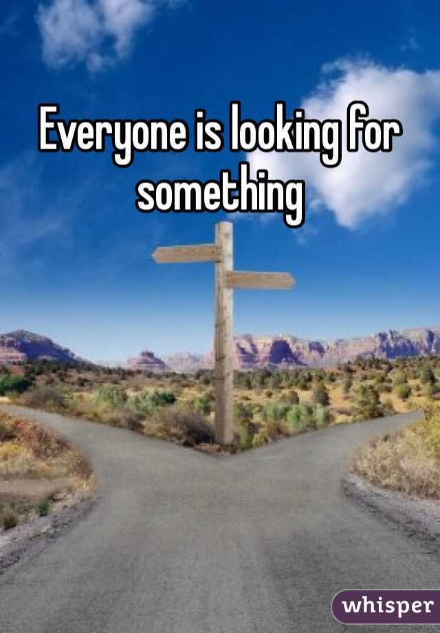 Everyone is looking for something 