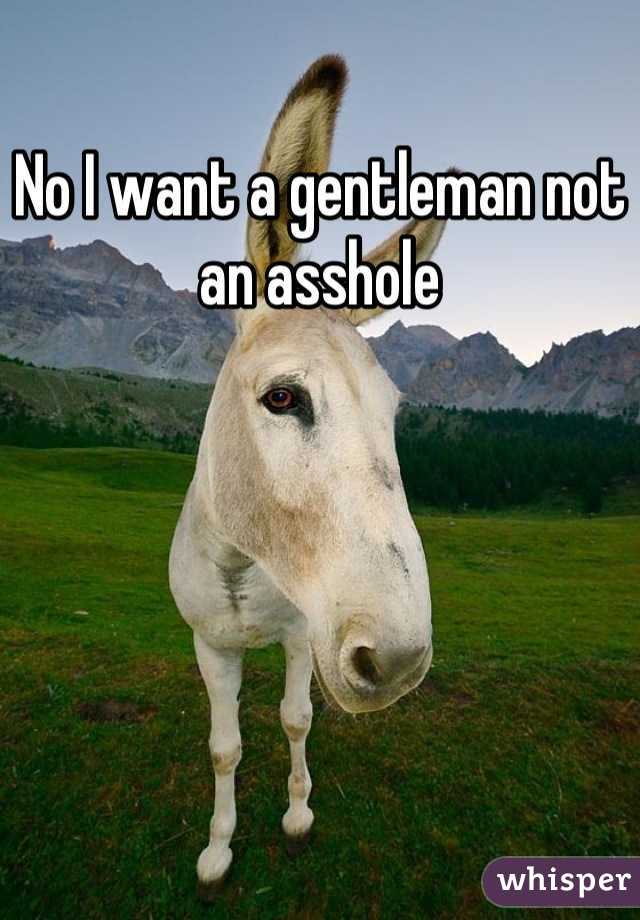 No I want a gentleman not an asshole
