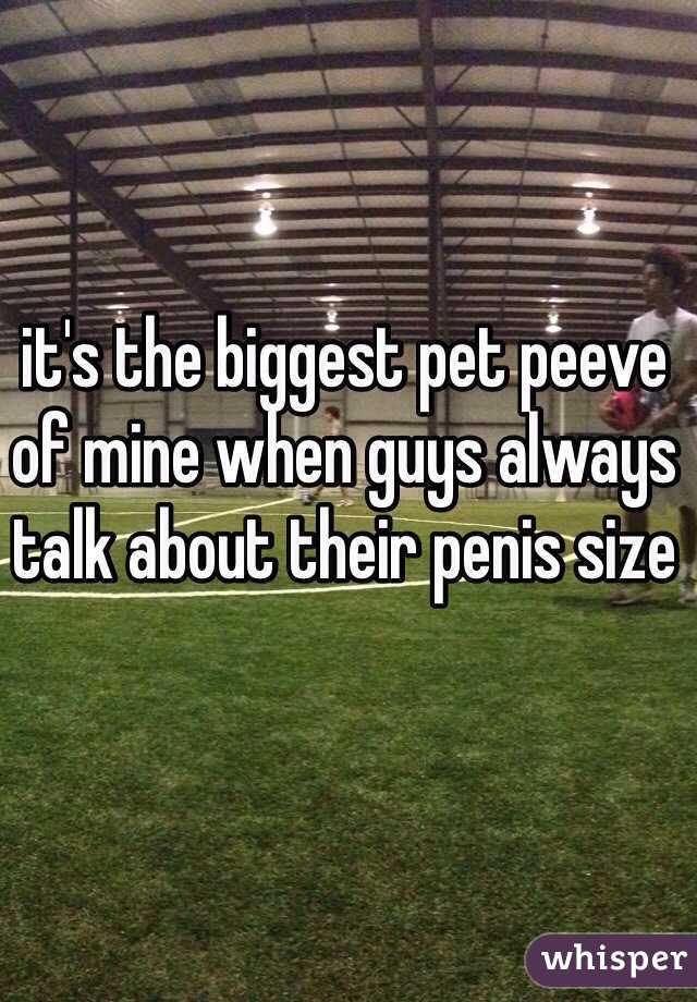 it's the biggest pet peeve of mine when guys always talk about their penis size 