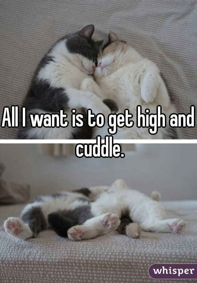 All I want is to get high and cuddle.