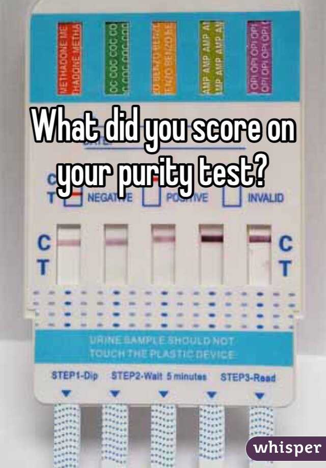 What did you score on your purity test?
