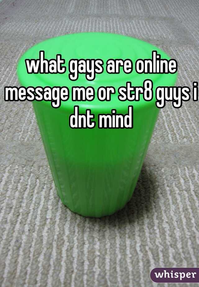 what gays are online message me or str8 guys i dnt mind 