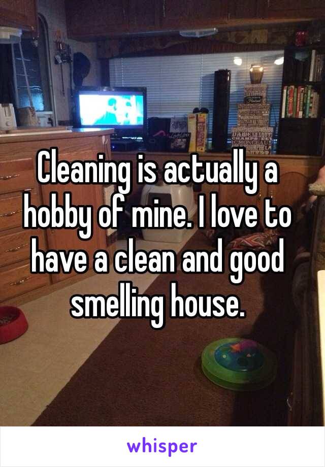 Cleaning is actually a hobby of mine. I love to have a clean and good smelling house. 