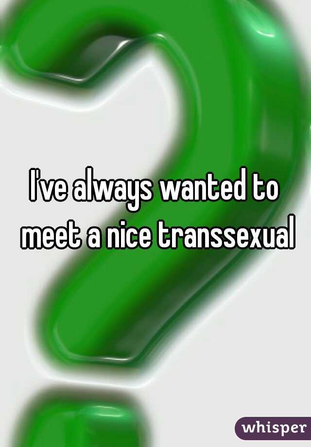 I've always wanted to meet a nice transsexual