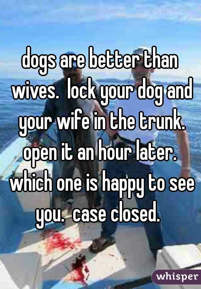 why is a dog better than a wife