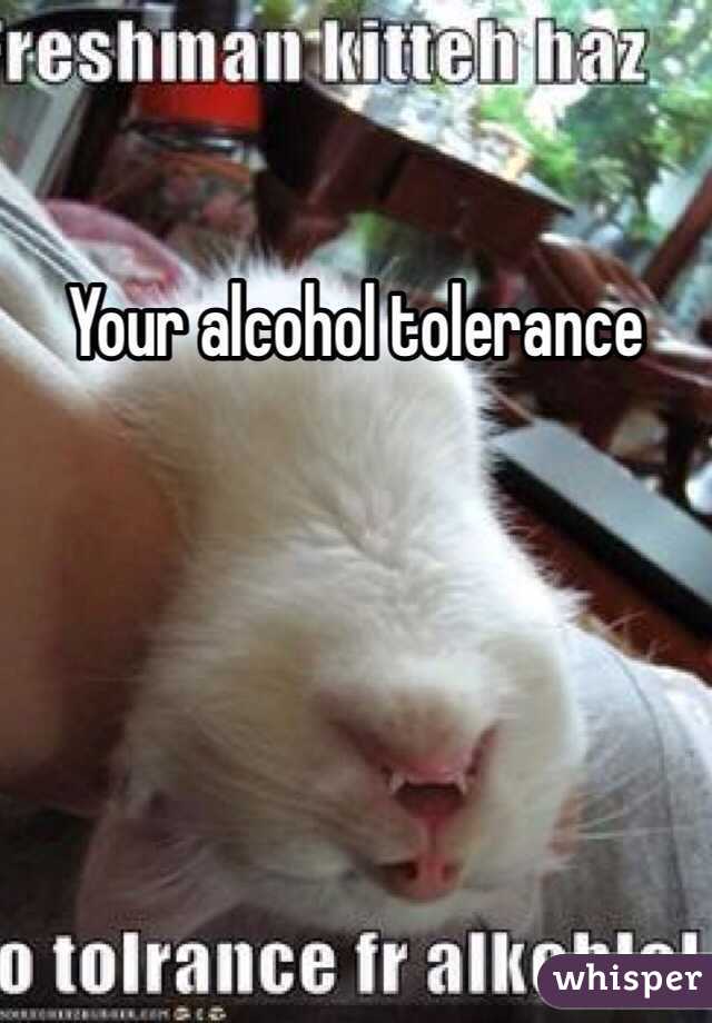 Your alcohol tolerance 