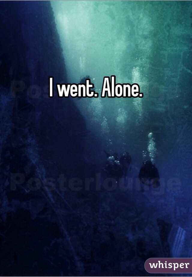 I went. Alone.