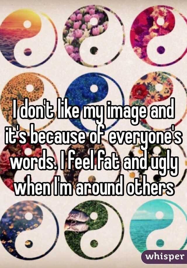 I don't like my image and it's because of everyone's words. I feel fat and ugly when I'm around others 