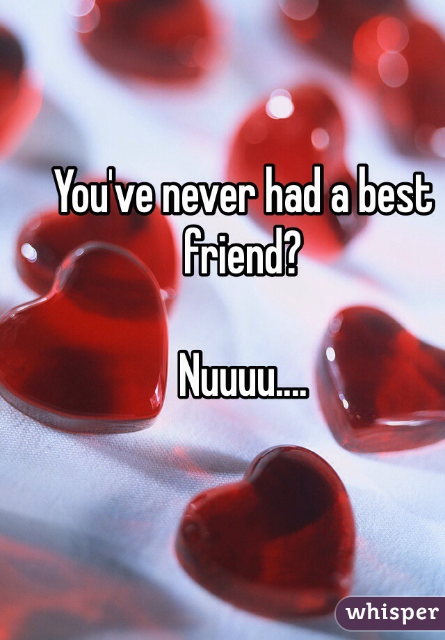 You've never had a best friend?

Nuuuu....