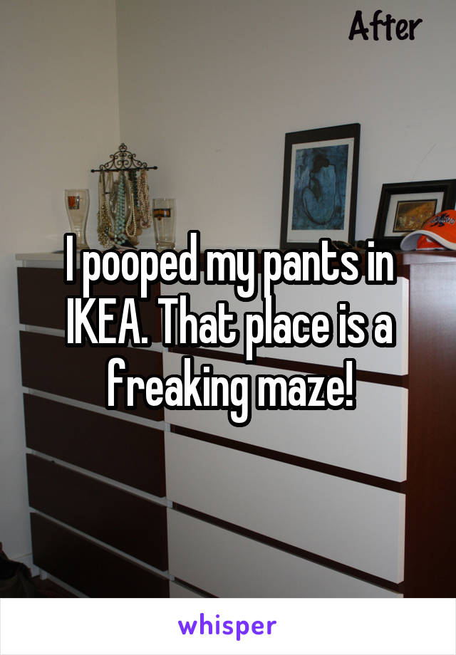 I pooped my pants in IKEA. That place is a freaking maze!