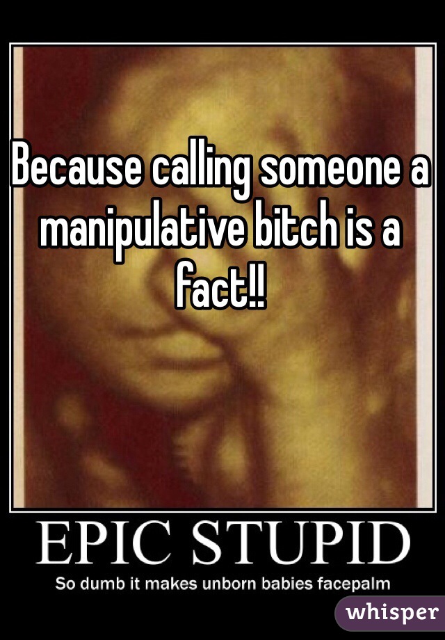 Because calling someone a manipulative bitch is a fact!! 