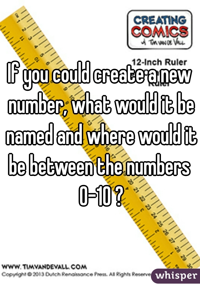If you could create a new number, what would it be named and where would it be between the numbers  0-10 ?