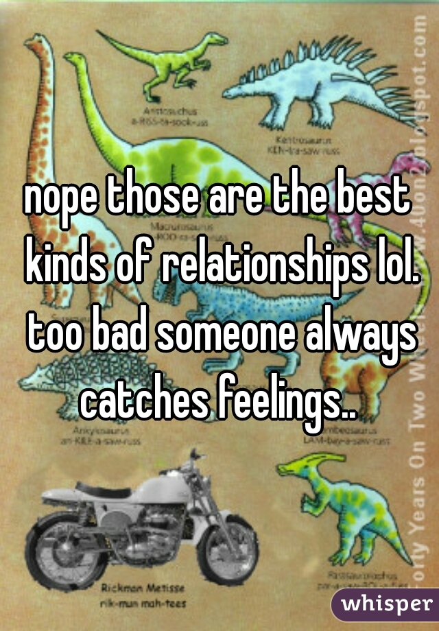 nope those are the best kinds of relationships lol. too bad someone always catches feelings.. 