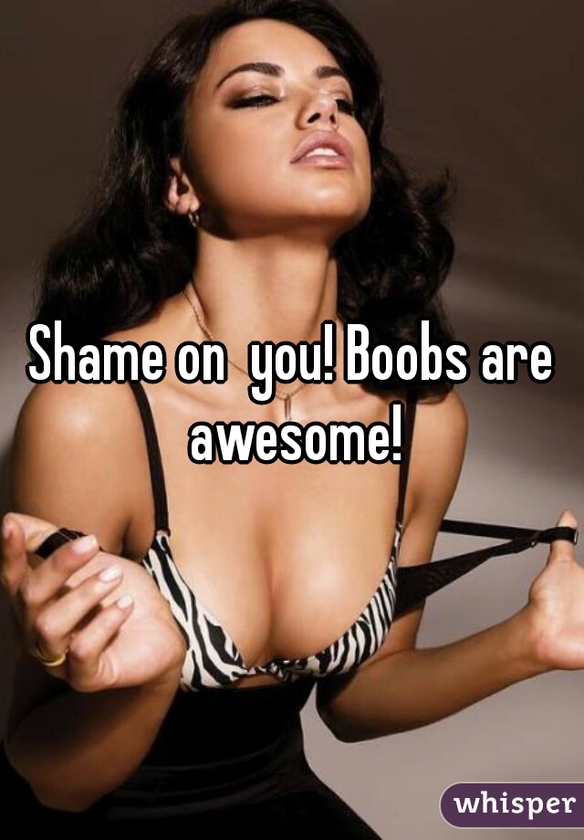 Shame on  you! Boobs are awesome!