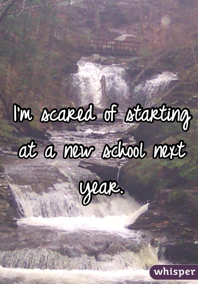 I'm scared of starting at a new school next year.