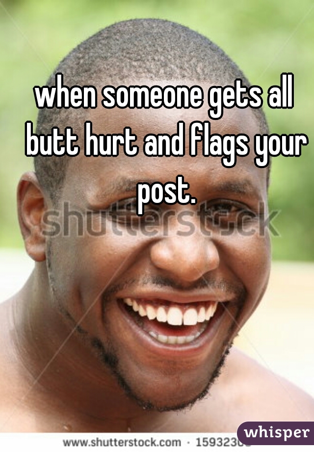 when someone gets all butt hurt and flags your post.