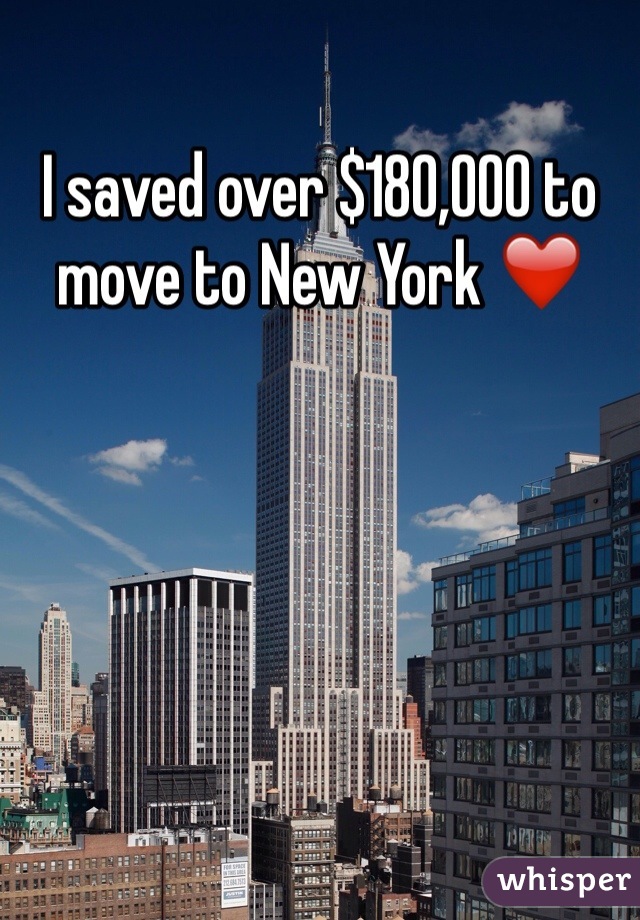 I saved over $180,000 to move to New York ❤️