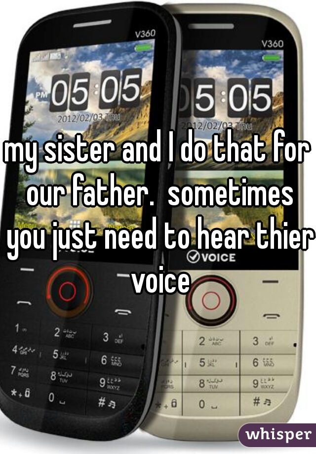 my sister and I do that for our father.  sometimes you just need to hear thier voice