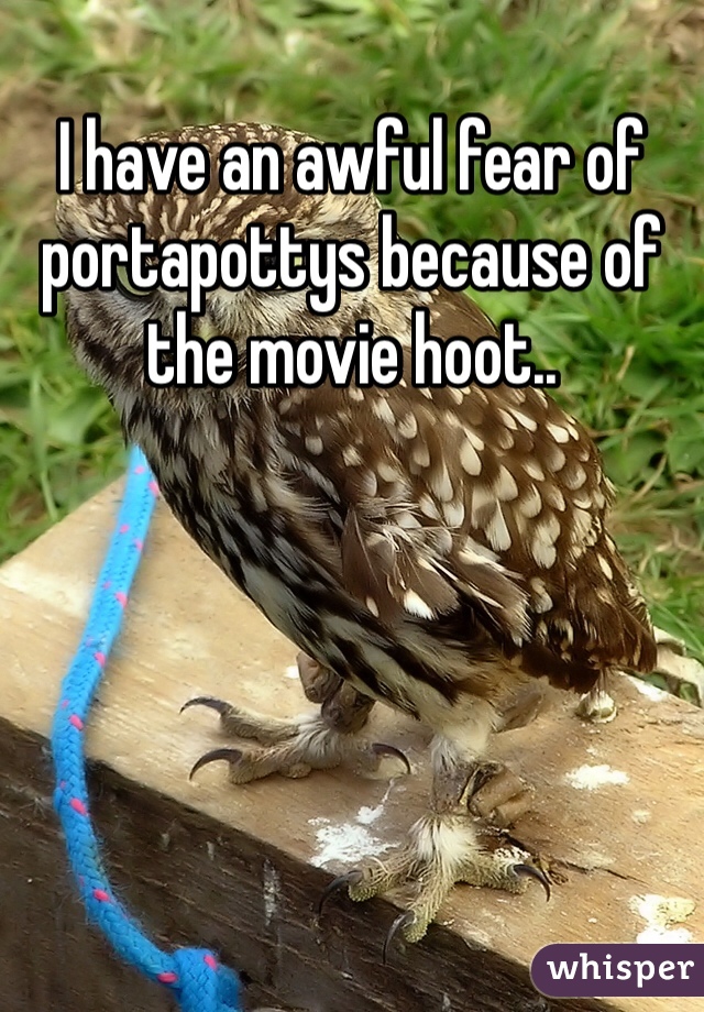 I have an awful fear of portapottys because of the movie hoot..