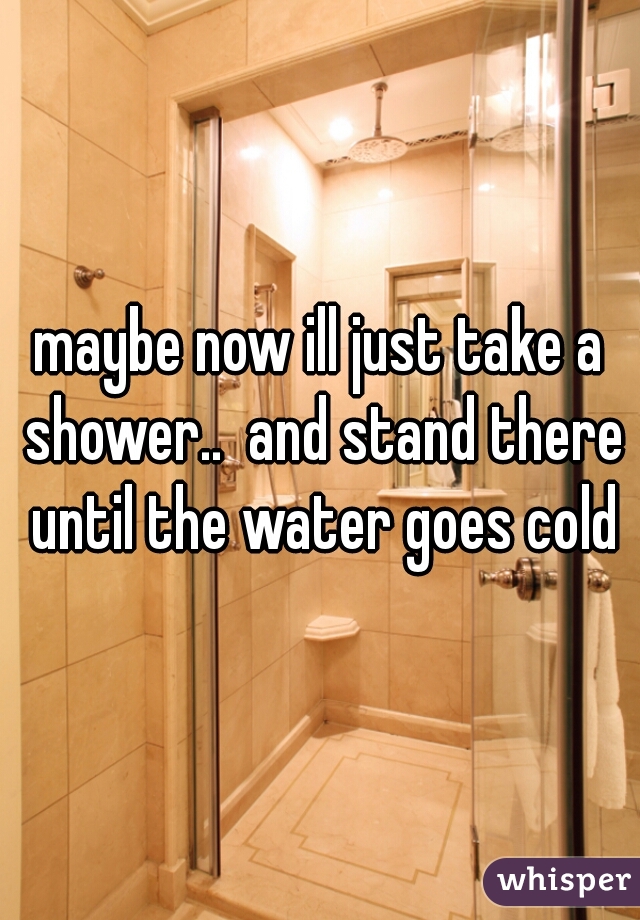 maybe now ill just take a shower..  and stand there until the water goes cold