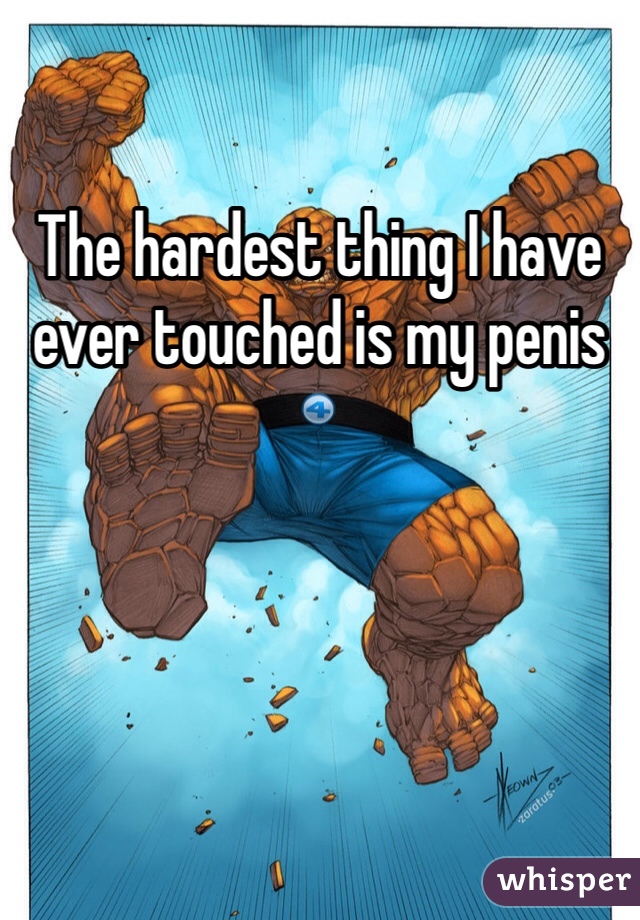 The hardest thing I have ever touched is my penis