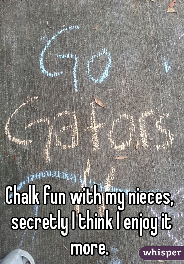 Chalk fun with my nieces, secretly I think I enjoy it more. 