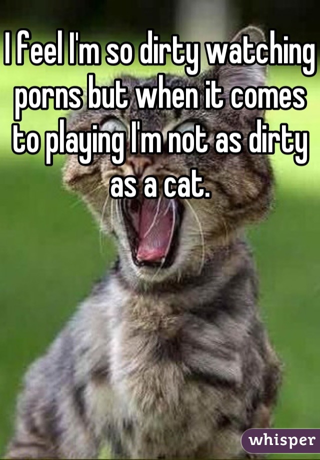 I feel I'm so dirty watching porns but when it comes to playing I'm not as dirty as a cat.