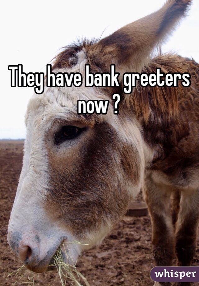 They have bank greeters now ?