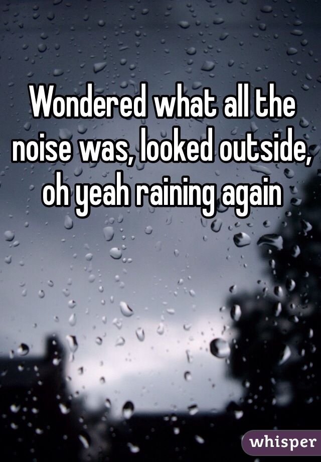 Wondered what all the noise was, looked outside, oh yeah raining again  