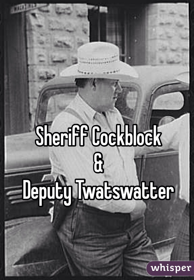 Sheriff Cockblock
&
Deputy Twatswatter