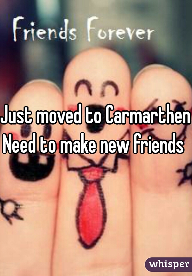 Just moved to Carmarthen.
Need to make new friends 