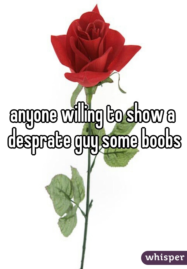 anyone willing to show a desprate guy some boobs