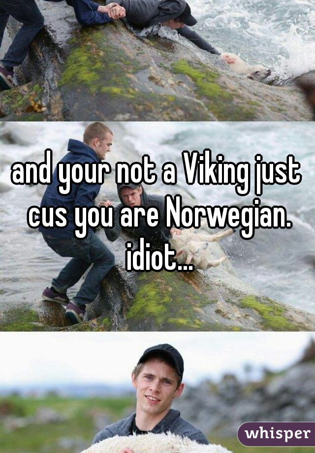 and your not a Viking just cus you are Norwegian. idiot...