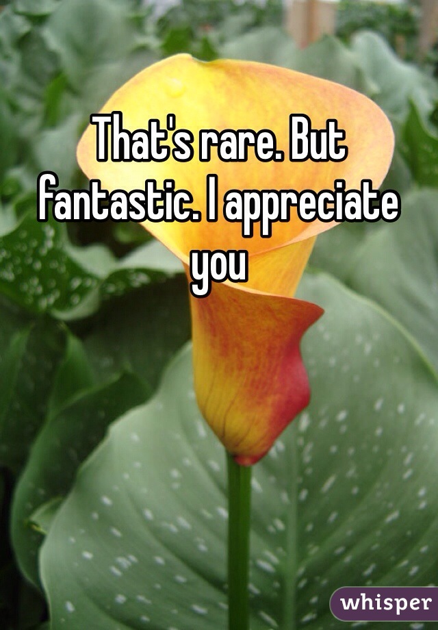 That's rare. But fantastic. I appreciate you