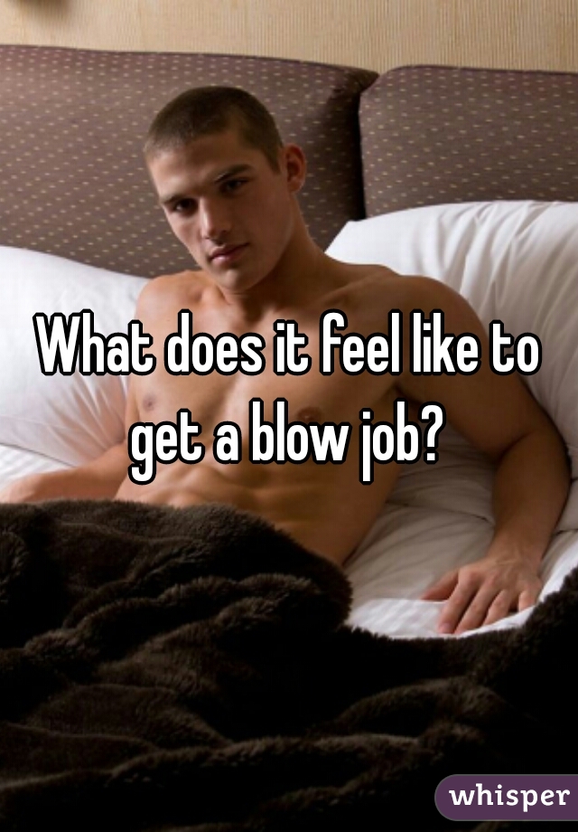 What does it feel like to get a blow job? 