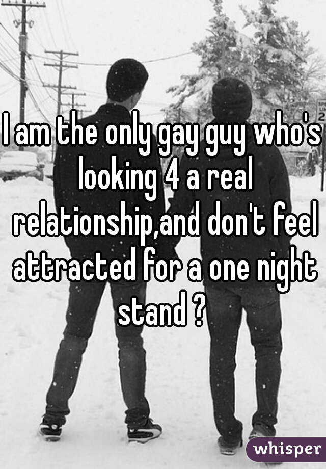 I am the only gay guy who's looking 4 a real relationship,and don't feel attracted for a one night stand ? 