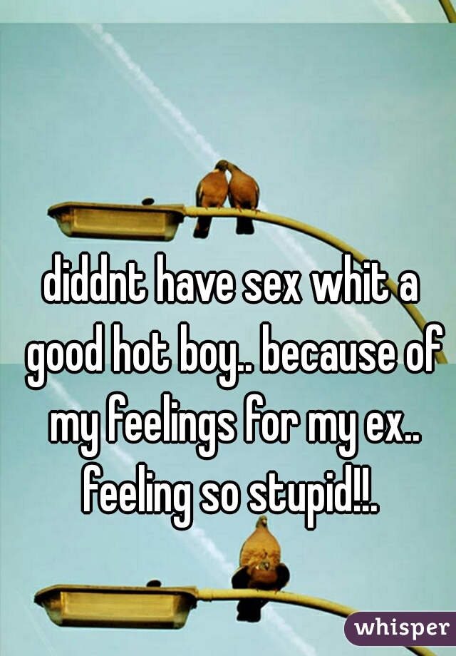 diddnt have sex whit a good hot boy.. because of my feelings for my ex.. feeling so stupid!!. 