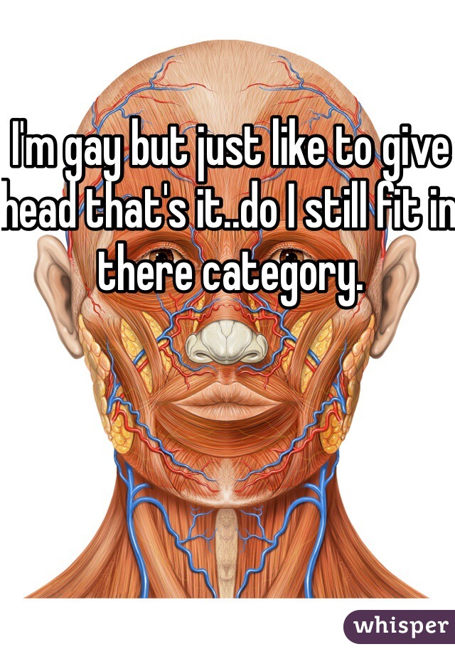 I'm gay but just like to give head that's it..do I still fit in there category.