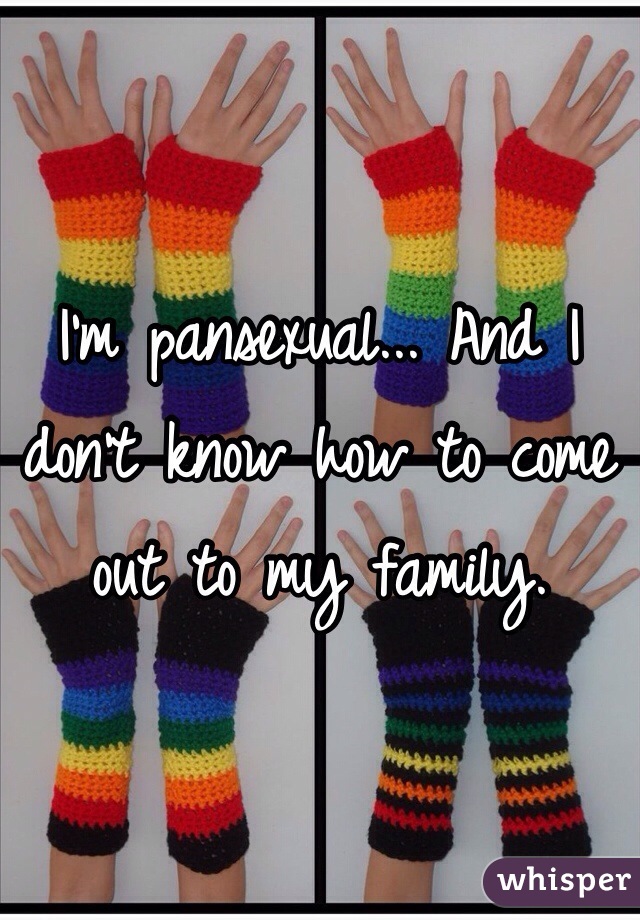 I'm pansexual... And I don't know how to come out to my family. 